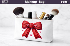 Makeup Bag Sublimation | Red Bow Heart Sublimation Product Image 1