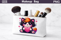 Makeup Bag Sublimation | Cat Heart Sublimation Product Image 1