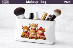 Makeup Bag Sublimation | Highland Cow Heart Sublimation Product Image 1