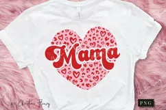 Retro Mama Leopard Print Valentine PNG | Valentine's Day PNG Product Image 2