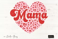 Retro Mama Leopard Print Valentine PNG | Valentine's Day PNG Product Image 3