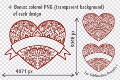 Valentine Mandala Heart Monogram PNG for Sublimaton