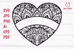 Valentine Mandala Heart Monogram SVG Cut File