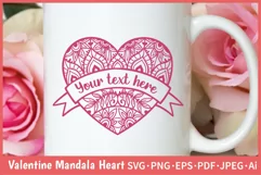 Valentine Mandala Heart Monogram SVG Cut File for Valentine Mug