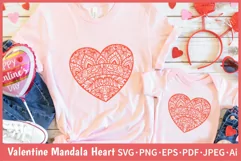 Valentine Mandala Heart Monogram SVG Cut File for Valentines T-Shirts