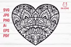 Valentine Mandala Heart  SVG Cut File