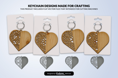 Valentine Mandala Keychain SVG | Laser Cut File Product Image 1