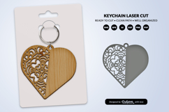 Valentine Mandala Keychain SVG | Laser Cut File Product Image 1