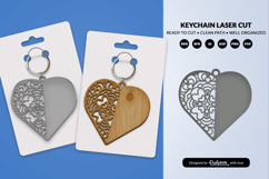 Valentine Mandala Keychain SVG | Laser Cut File Product Image 2