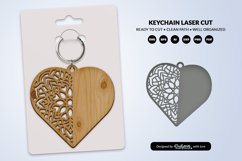 Valentine Mandala Keychain SVG | Laser Cut File Product Image 3