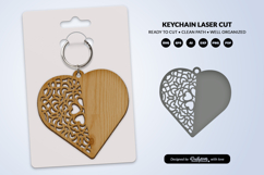 Valentine Mandala Keychain SVG | Laser Cut File Product Image 2