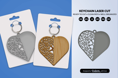Valentine Mandala Keychain SVG | Laser Cut File Product Image 1