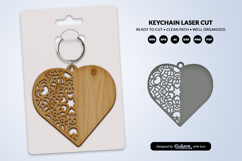Valentine Mandala Keychain SVG | Laser Cut File Product Image 5