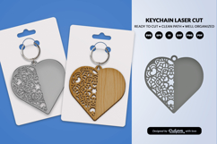 Valentine Mandala Keychain SVG | Laser Cut File Product Image 2