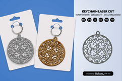 Valentine Mandala Keychain SVG | Laser Cut File Product Image 2