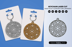 Valentine Mandala Keychain SVG | Laser Cut File Product Image 2