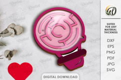 Valentine's Day Maze Laser Cut. Maze Game SVG Product Image 1