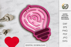 Valentine's Day Maze Laser Cut. Maze Game SVG Product Image 1