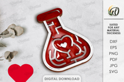 Valentine's Day Maze Laser Cut. Maze Game SVG Product Image 1