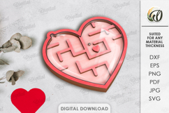 Valentine's Day Maze Laser Cut. Maze Game SVG Product Image 1