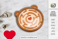 Valentine's Day Maze Laser Cut. Maze Game SVG Product Image 1