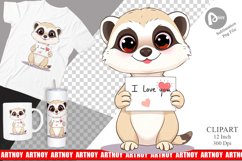 Valentine Meerkat Cartoon Clipart Product Image 1