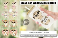 Glass Can Wraps Valentine Meerkat Cartoon Product Image 1