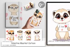 Digital Paper Valentine Meerkat Cartoon Product Image 1
