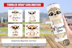 Tumbler Wrap Valentine Meerkat Cartoon Product Image 1