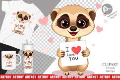 Valentine Meerkat Cartoon Clipart Product Image 1