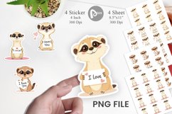 Valentine Meerkat Cartoon Sticker Product Image 1