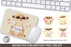 Mouse Pad Valentine Meerkat Cartoon Product Image 1