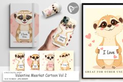 Digital Paper Valentine Meerkat Cartoon Product Image 1