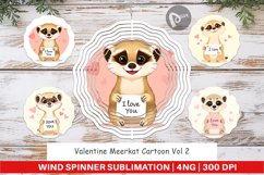 Wind Spinner Valentine Meerkat Cartoon Product Image 1