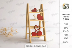 Valentine Mini Ladders Bundle Laser Cut. Stand Decor SVG Product Image 5