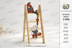 Valentine's Day Mini Ladder Laser Cut. Stand Decor SVG Product Image 1