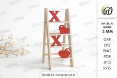 Valentine's Day Mini Ladder Laser Cut. Stand Decor SVG Product Image 1