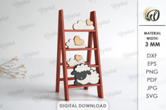 Valentine's Day Mini Ladder Laser Cut. Stand Decor SVG Product Image 1