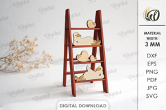 Valentine's Day Mini Ladder Laser Cut. Stand Decor SVG Product Image 1