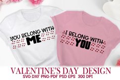 Valentine Cut SVG . I Belong with You- You Belong with Me. Product Image 1