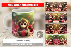 Mug sublimation design Valentine Monkey Product Image 1
