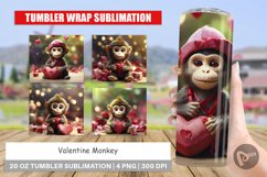 Tumbler Sublimation Wrap Valentine Monkey Product Image 1