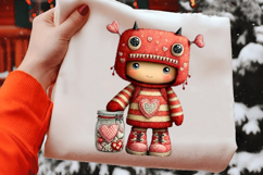 Valentine Monster Kids Clipart Product Image 2