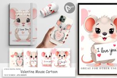 Digital Paper Valentine Mouse Cartoon Product Image 1