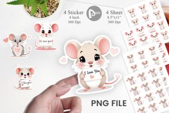 Valentine Mouse Cartoon Sticker Product Image 1