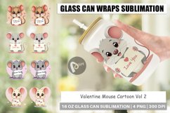 Glass Can Wraps Valentine Mouse Cartoon Product Image 1