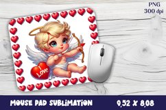 Valentine Angel Mouse Pad Sublimation - Cupid Mousepad PNG Product Image 1