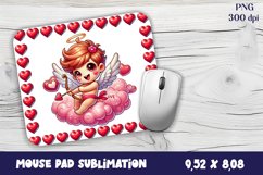 Valentine Angel Mouse Pad Sublimation - Cupid Mousepad PNG Product Image 1