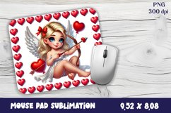 Valentine Angel Mouse Pad Sublimation - Cupid Mousepad PNG Product Image 1