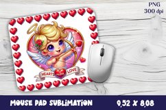 Valentine Angel Mouse Pad Sublimation - Cupid Mousepad PNG Product Image 1